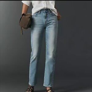 ANTHROPOLOGIE DL1961 PATTI HIGH RISE VINTAGE STRAIGHT ANKLE JEANS CUFF LIGHT 26